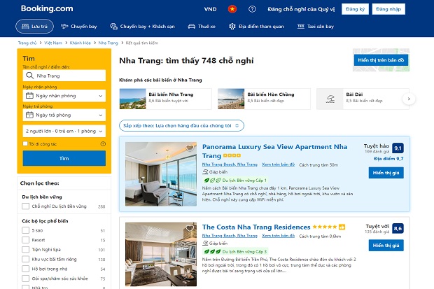 Những trang web đặt phòng khách sạn giá rẻ tại Nha Trang hỗ trợ nhiều ngôn ngữ